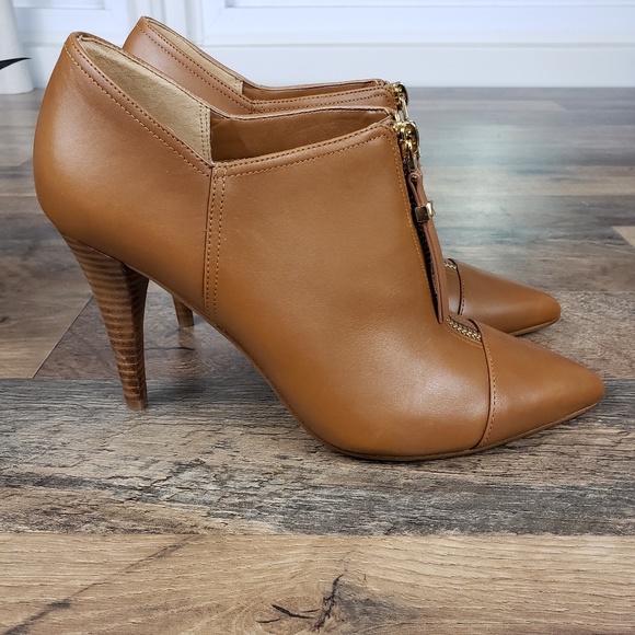 Michael Kors Brown Leather High Heel Ankle Boots - Picture 2 of 8